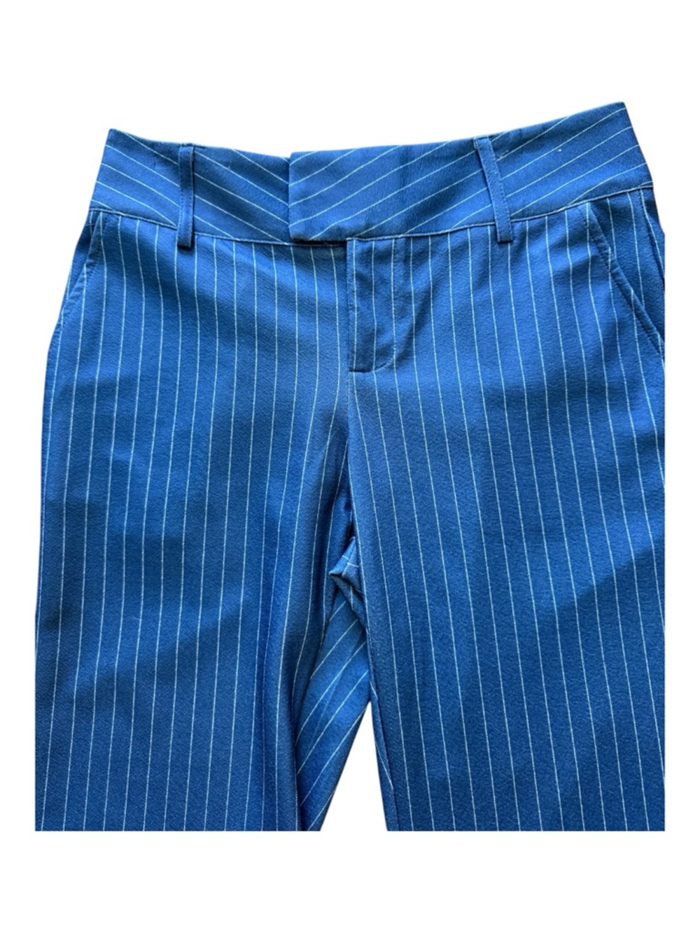 Blue Pinstripe Boot Cut Pants - Picture 4 of 6